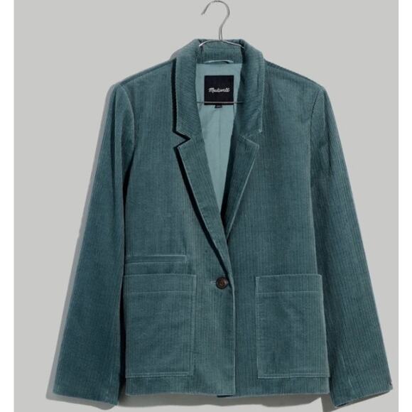 NWT Madewell Corduroy Crop Dorset Blazer, Size L - Picture 1 of 6